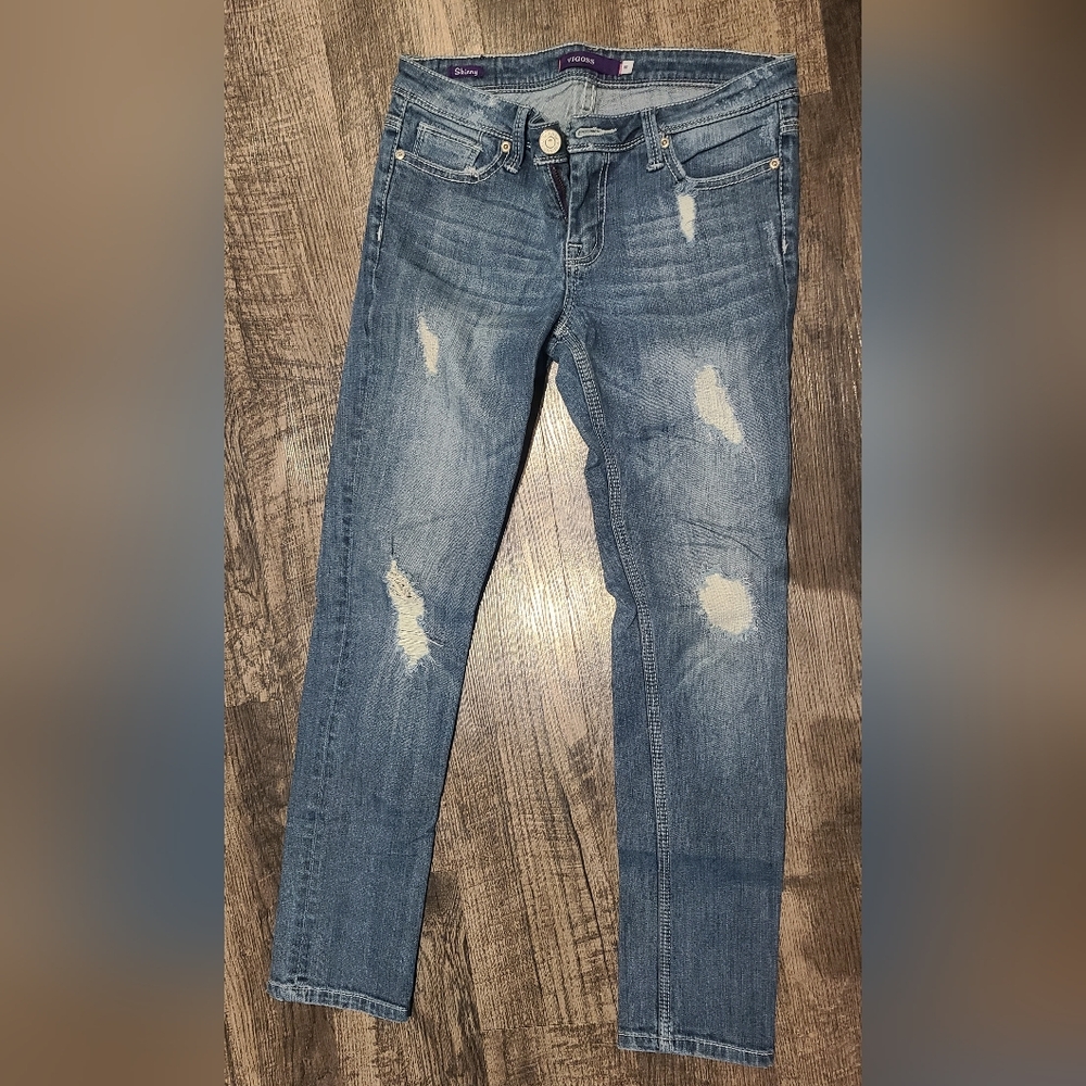 Vigoss Women's Distressed Skinny/straight Leg Jeans